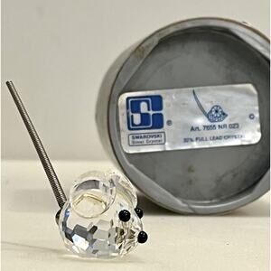 Swarovski Silver Crystal MOUSE FIGURINE Long Silver Tail 2-1/4” In Box 7655023